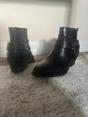 Black Leather Ankle Boots